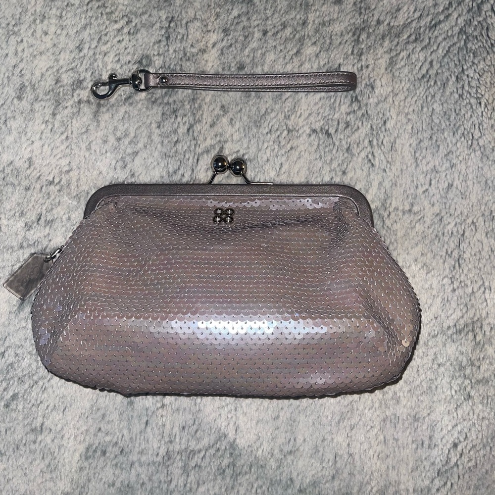 Coach Kisslock Sequin Clutch/ Wristlet